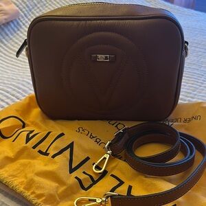 Valentino Dark Brown Leather Crossbody Bag
